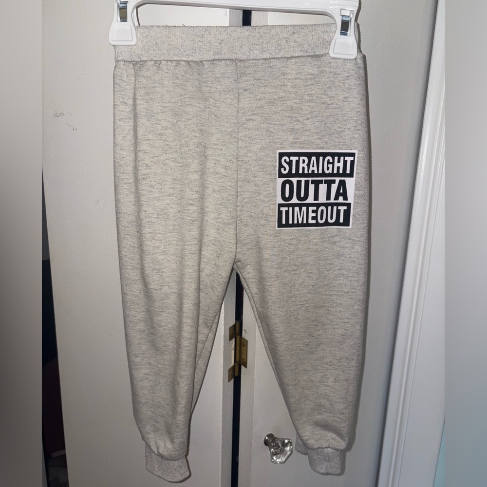 Kids Gray Sweatpants with Fun Print